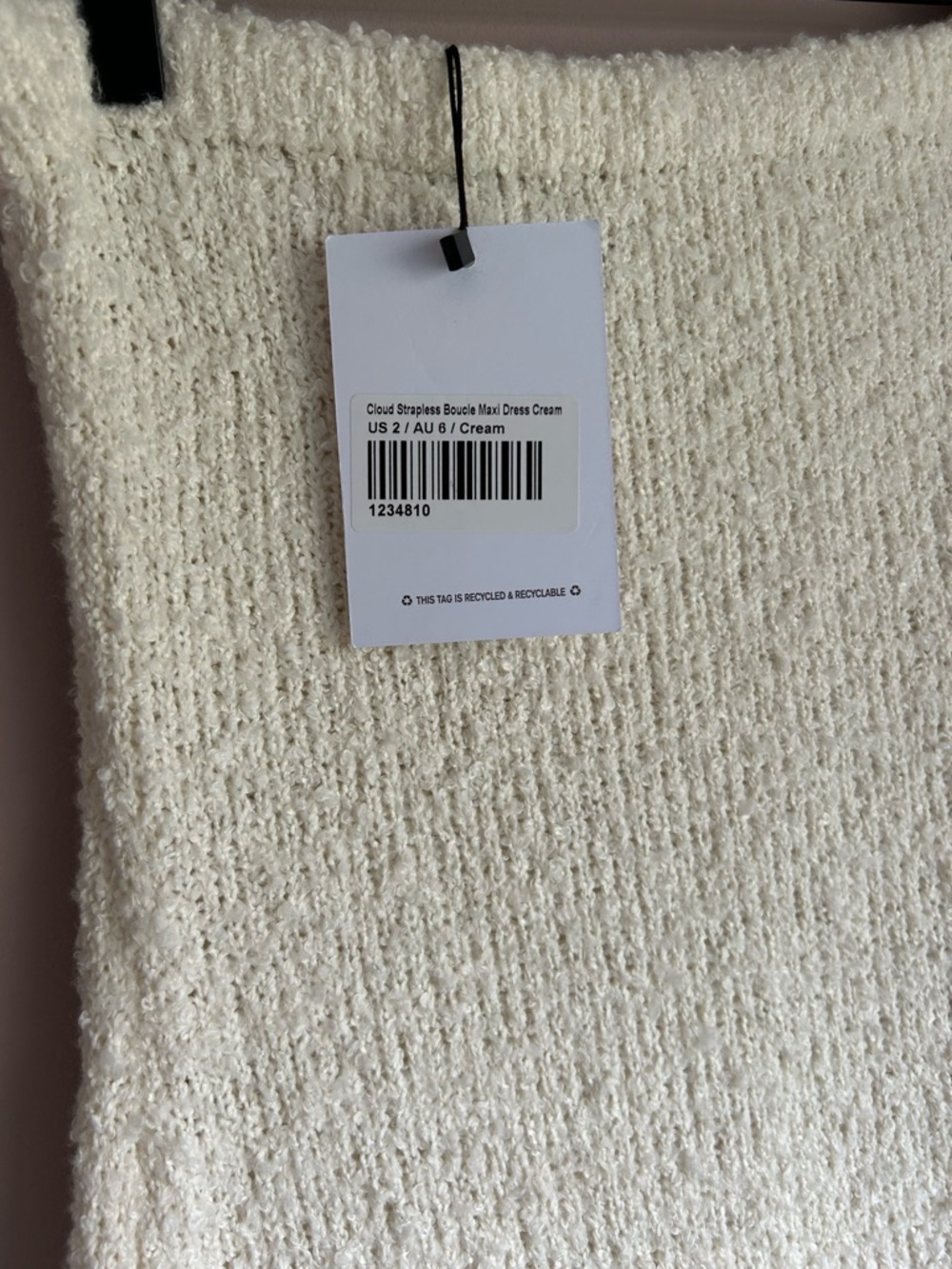 NWT Princess Polly Cloud Boucle Maxi Dress Cream Strapless Size 2 - Picture 3 of 6